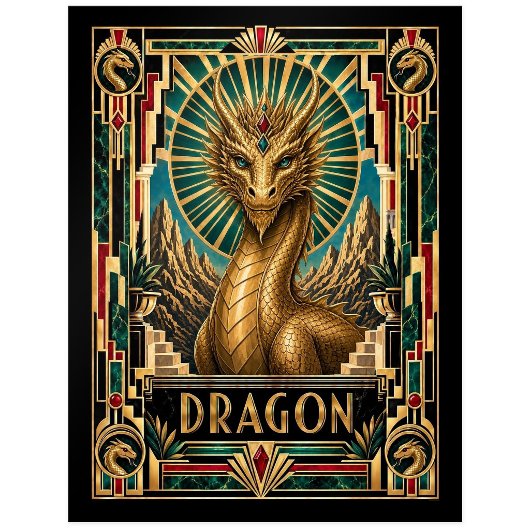 アールデコのドラゴン神話 ポストカード