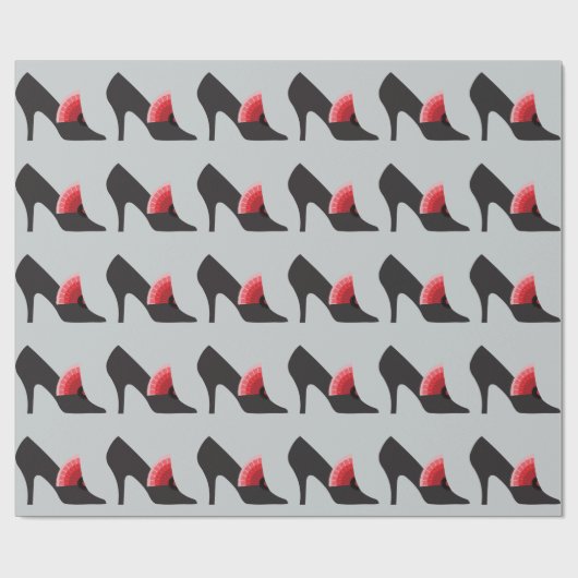 アールデコのハイヒールの靴のファッションの包装紙 ラッピングペーパー (フラット)