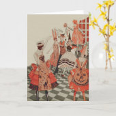 アールデコのハローウィンパーティの黒猫のカボチャ カード (黄色い花)