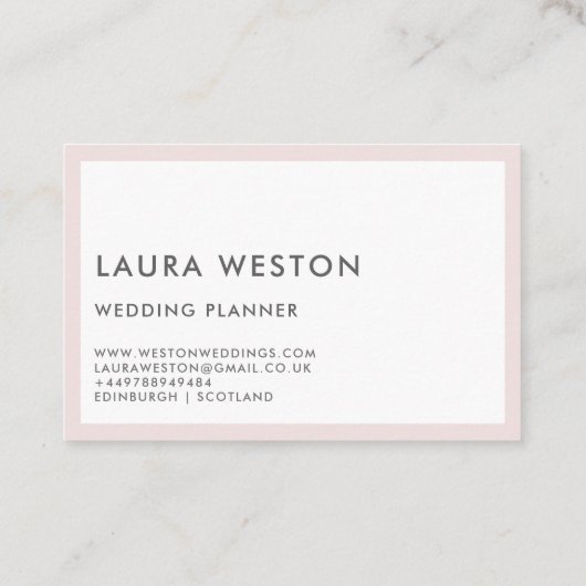 アールデコのパステル調ピンクのモダンでエレガントな名刺 名刺 (裏面)