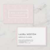アールデコのパステル調ピンクのモダンでエレガントな名刺 名刺 (正面/裏面)