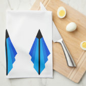 アールデコのパターン3 (青いティータオル) キッチンタオル (四つ折り)