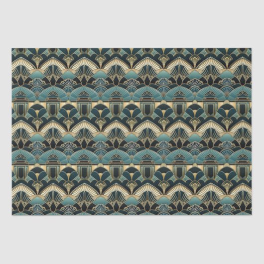 アールデコのパターン(の模様が)ある薄さ 薄葉紙 (正面)