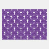 アールデコのパターン（オレンジ、緑、紫） ラッピングペーパーシート (正面3)