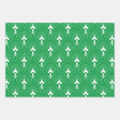 アールデコのパターン（オレンジ、緑、紫） ラッピングペーパーシート (正面)