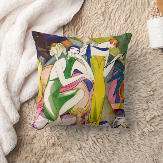 アールデコのフラッパーの装飾用クッションの緑のカラフル クッション (ブランケット)