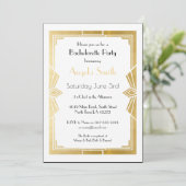 アールデコのブライダルシャワーのバチェロレッテの20年代 招待状 (スタンド正面)