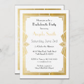 アールデコのブライダルシャワーのバチェロレッテの20年代 招待状 (正面/裏面)