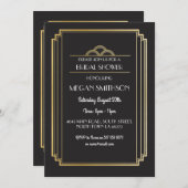 アールデコのブライダルシャワーの招待のGatsbyの20年代のパーティー 招待状 (正面/裏面)