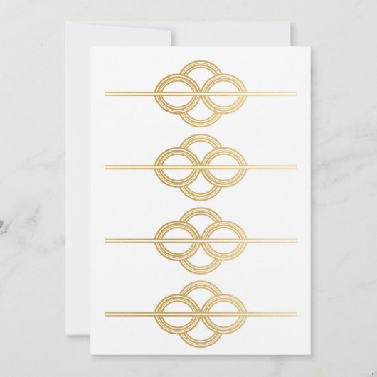 アールデコのベビーシャワーの20年代のGatsbyの金ゴールドの招待 招待状 (裏面)