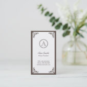 アールデコのボーダーピアノの教師 名刺 (スタンド正面)