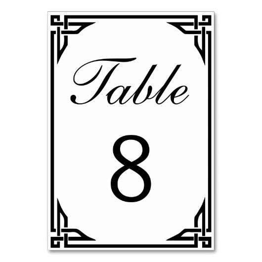 アールデコのボーダー両面のテーブル数 テーブルナンバー (裏面)