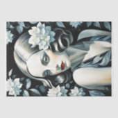 アールデコのポートレート – 青 – Decopage - 薄葉紙 (正面)