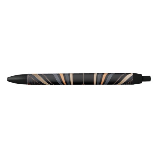 アールデコのメタリック幾何学エレガンス 黒ボールペン (正面)
