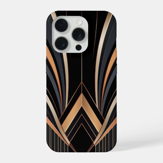 アールデコのメタリック幾何学エレガンス iPhoneケース (裏面)