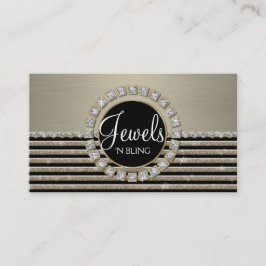 アールデコのモダンな横のストライプなグリッタービジネス 名刺