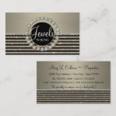 アールデコのモダンな横のストライプなグリッタービジネス 名刺 (正面/裏面)