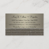 アールデコのモダンな横のストライプなグリッタービジネス 名刺 (裏面)