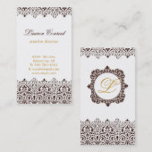 アールデコのモノグラムが付いている縦の名刺 名刺 (正面/裏面)