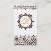 アールデコのモノグラムが付いている縦の名刺 名刺 (裏面)