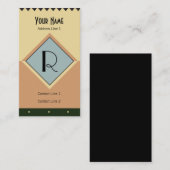 アールデコのモノグラムの名刺 名刺 (正面/裏面)