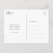 アールデコのレトロな白黒メリークリスマス ポストカード (裏面)