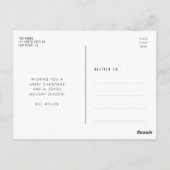 アールデコのレトロな白黒メリークリスマス ポストカード (裏面)