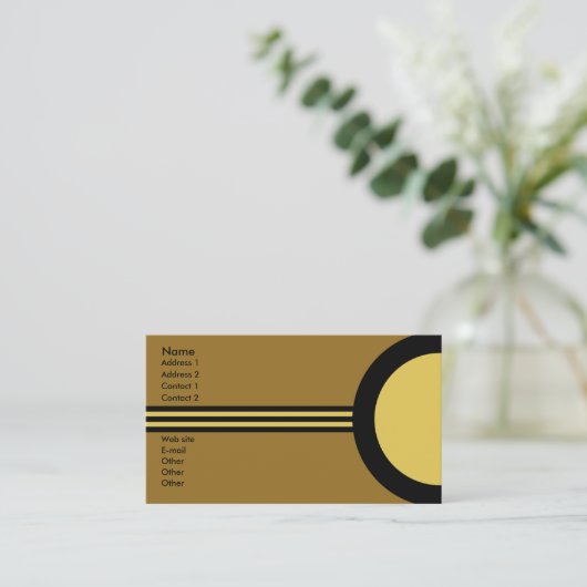 アールデコのレトロビジネスまたはネットワーキングのプロフィールカード 名刺 (スタンド正面)