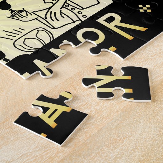 アールデコのレトロ20sの感動的で明るい振舞い ジグソーパズル (側面)