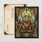 アールデコのワニ ポストカード (正面/裏面)