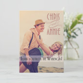 アールデコのヴィンテージのビーチは写真感謝していしています サンキューカード (スタンド正面)