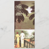 アールデコのヴィンテージのビーチ結婚式メニュー|赤面 メニュー (裏面)