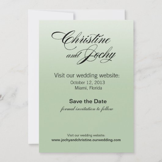 アールデコのヴィンテージのビーチ結婚式 セーブザデート (裏面)