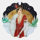 アールデコのヴィンテージ追加文字 オーナメントカード (正面)