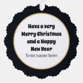 アールデコのヴィンテージ追加文字 オーナメントカード (裏面)