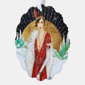 アールデコのヴィンテージ追加文字 オーナメントカード (左)