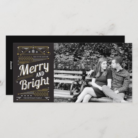 アールデコの休日の写真カード シーズンカード (正面/裏面)