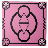 アールデコの円と三角形とカラータイル タイル (正面)