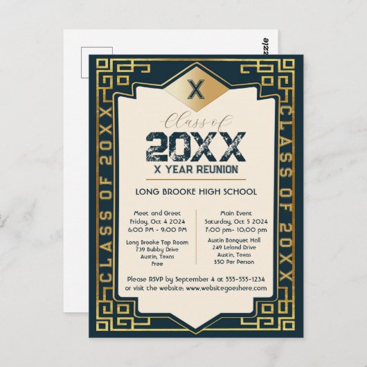 アールデコの卒業年空白のの懇親会 ポストカード (正面/裏面)