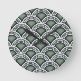 アールデコの同心円の時計 ラウンド壁時計