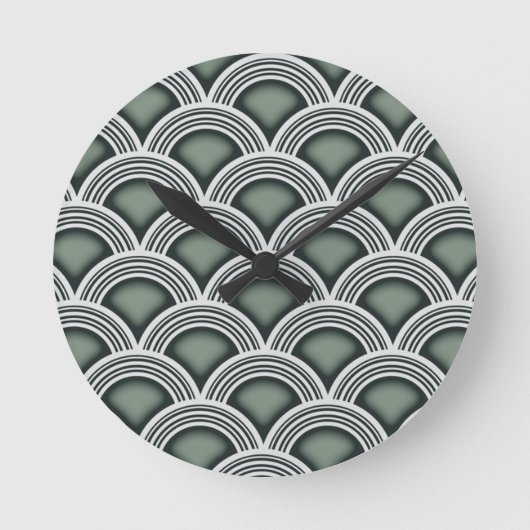 アールデコの同心円の時計 ラウンド壁時計 (正面)