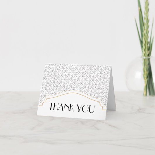 アールデコの名前と日付 サンキューカード (正面)