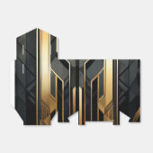 アールデコの喜び:金ゴールドと黒の幾何学的 フェイバーボックス (折り畳みなし)