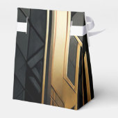 アールデコの喜び:金ゴールドと黒の幾何学的 フェイバーボックス (裏面サイド)