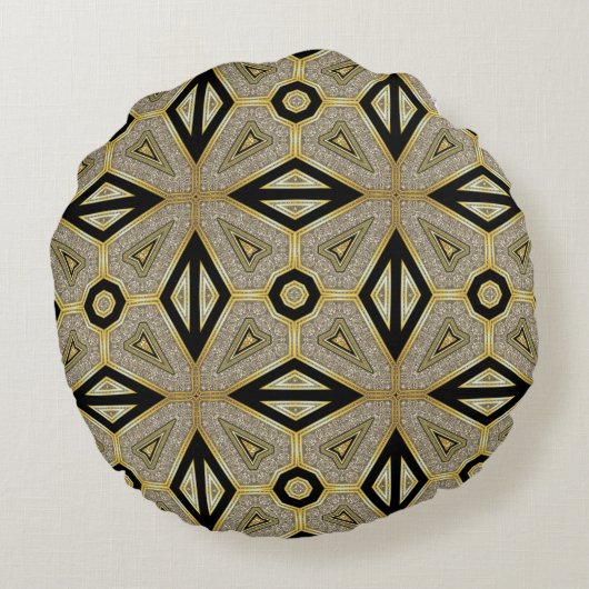アールデコの地球の魅力的な円形の枕 ラウンドクッション (裏面)