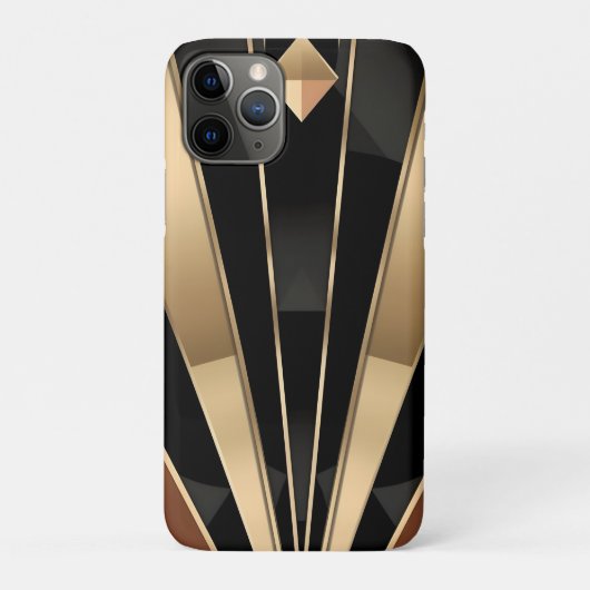 アールデコの太陽の放射状幾何学的高級デザイン Case-Mate iPhoneケース (裏)