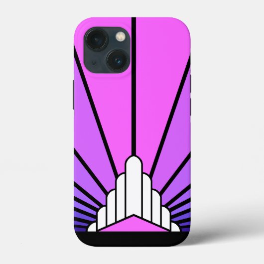 アールデコの太陽を紫とピンク Case-Mate iPhoneケース (裏面)