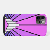 アールデコの太陽を紫とピンク Case-Mate iPhoneケース (裏面(横))