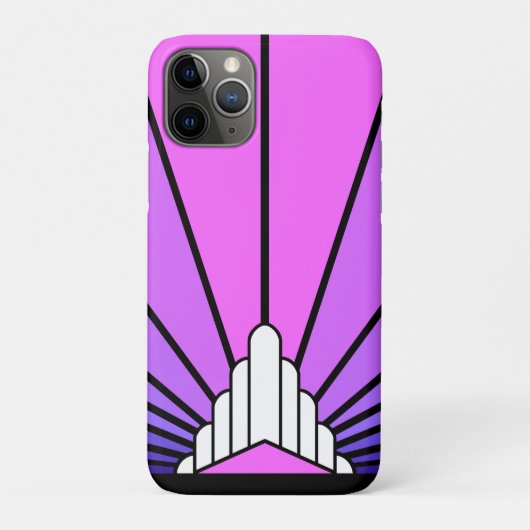 アールデコの太陽を紫とピンク Case-Mate iPhoneケース (裏)