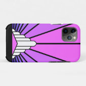 アールデコの太陽を紫とピンク Case-Mate iPhoneケース (裏面(横))
